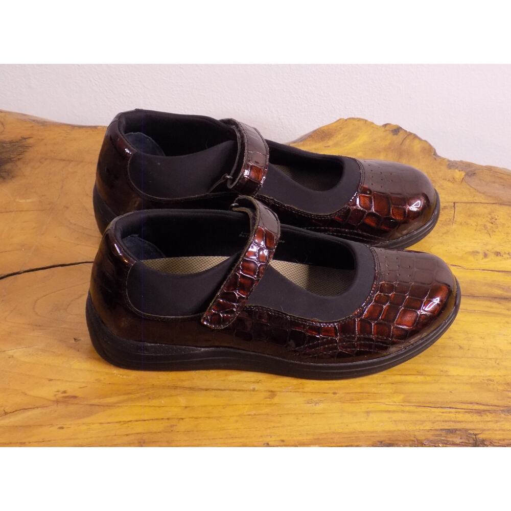 Drew Dark Rose Leather Alligator Print Mary Jane Shoes Women’s Size 9.5 14375-6P - Picture 4 of 6